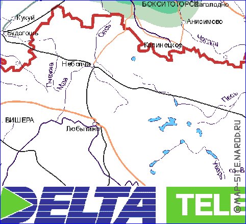 Transporte mapa de Oblast de Leningrado