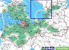 Transporte mapa de Oblast de Leningrado