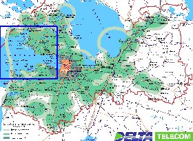 Transporte mapa de Oblast de Leningrado