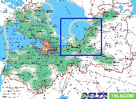 Transporte mapa de Oblast de Leningrado