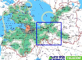 Transporte mapa de Oblast de Leningrado