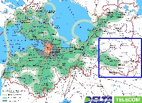 Transporte mapa de Oblast de Leningrado