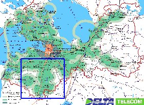 Transporte mapa de Oblast de Leningrado