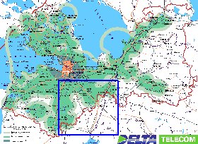 Transporte mapa de Oblast de Leningrado