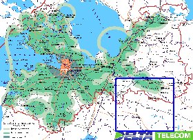 Transporte mapa de Oblast de Leningrado