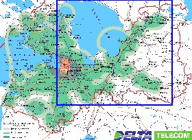 Transporte mapa de Oblast de Leningrado