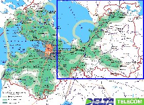 Transporte mapa de Oblast de Leningrado