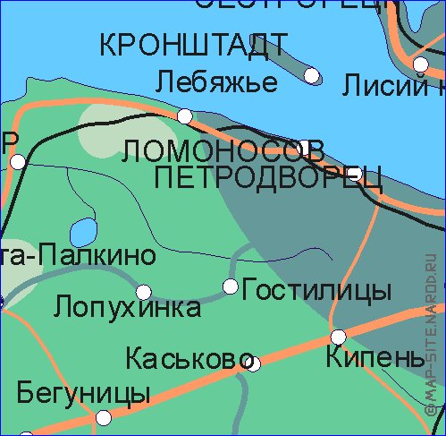 carte de Oblast de Leningrad
