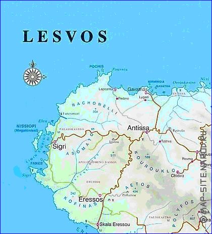 carte de Lesbos