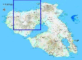 mapa de Lesbos