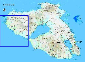 mapa de Lesbos