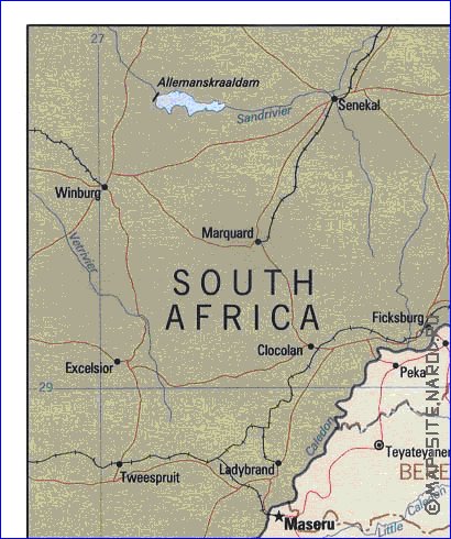 mapa de Lesoto