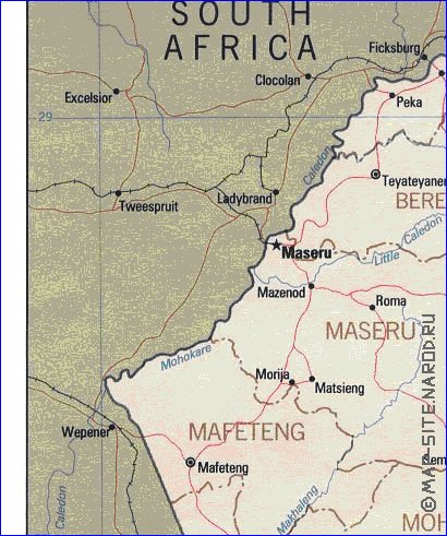 carte de Lesotho