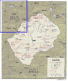 mapa de Lesoto