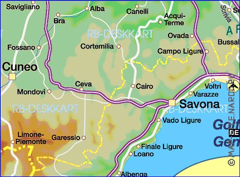 mapa de Liguria