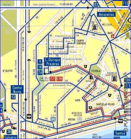 Transporte mapa de Lisboa