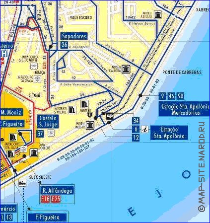 Transporte mapa de Lisboa