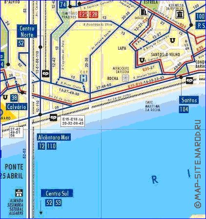 Transporte mapa de Lisboa