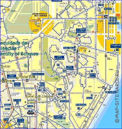 Transporte mapa de Lisboa