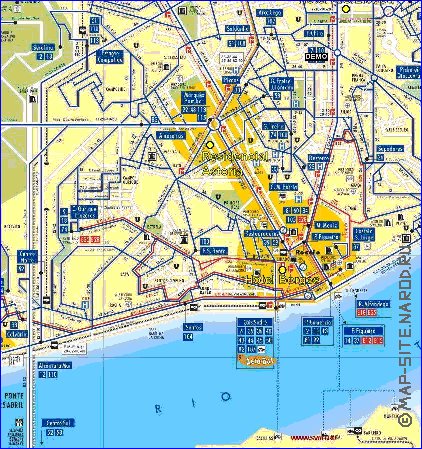 Transporte mapa de Lisboa