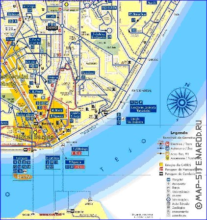 Transporte mapa de Lisboa