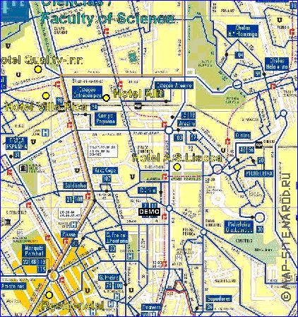 Transporte mapa de Lisboa