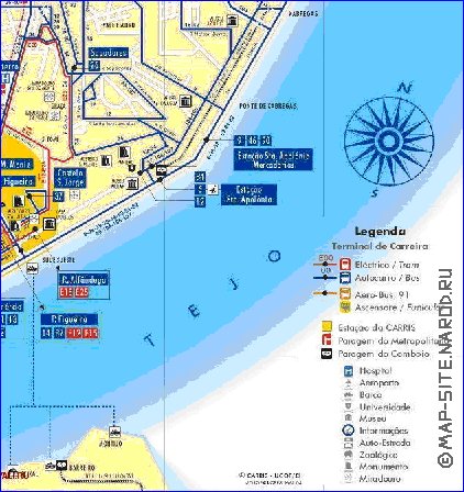 Transporte mapa de Lisboa