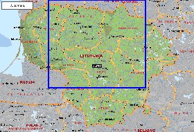 Administratives carte de Lituanie en anglais