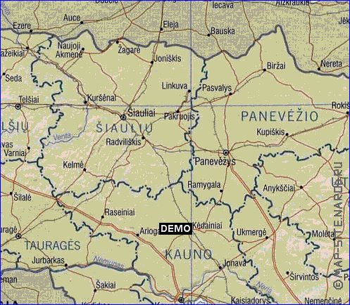 Administrativa mapa de Lituania