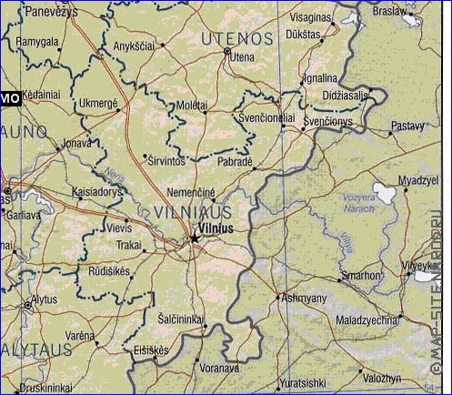 Administrativa mapa de Lituania