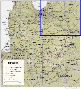 Administratives carte de Lituanie