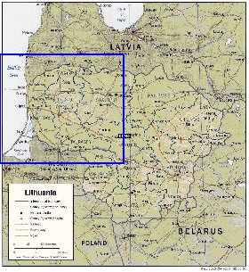 Administratives carte de Lituanie