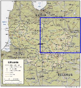 Administrativa mapa de Lituania