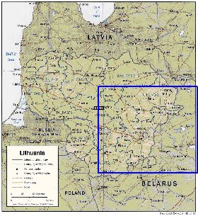 Administrativa mapa de Lituania