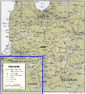 Administrativa mapa de Lituania