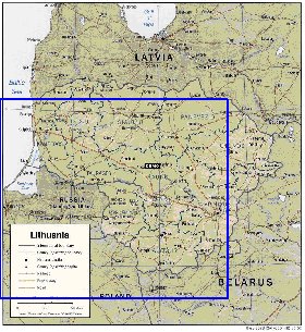 Administratives carte de Lituanie