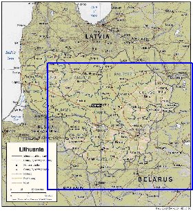 Administratives carte de Lituanie