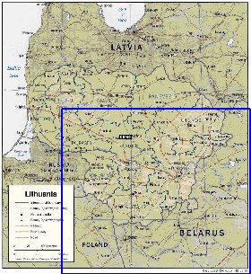 Administratives carte de Lituanie