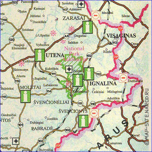 carte de Lituanie en anglais