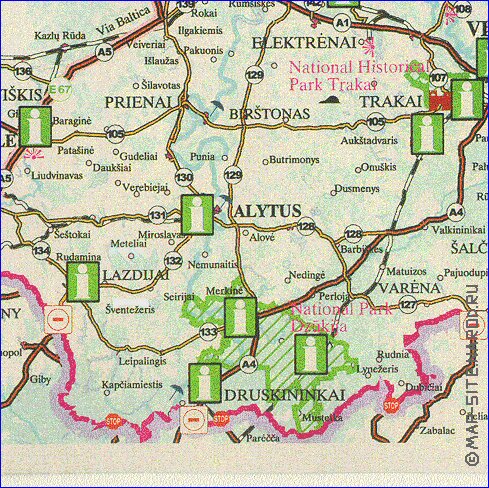 carte de Lituanie en anglais