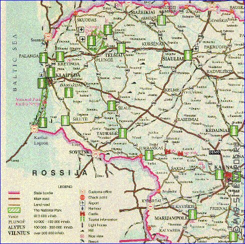 carte de Lituanie en anglais