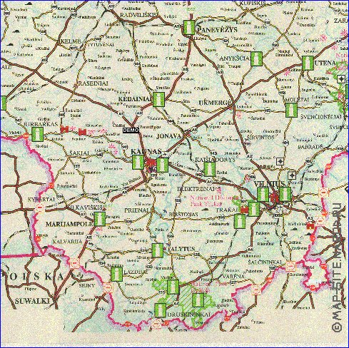 carte de Lituanie en anglais