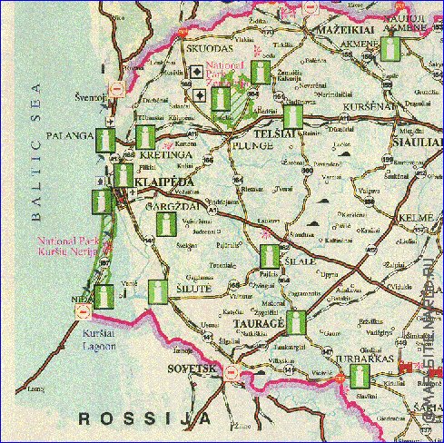 carte de Lituanie en anglais