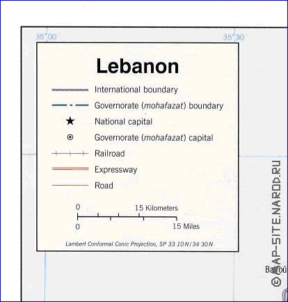 Administratives carte de Liban