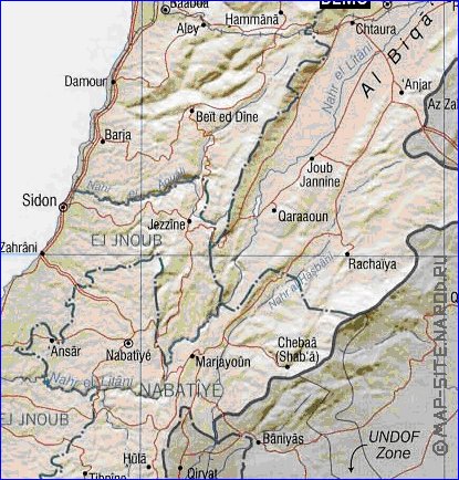 Administratives carte de Liban