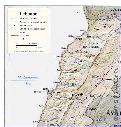 Administratives carte de Liban