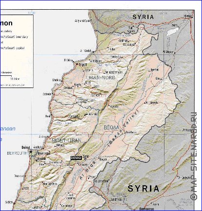 Administratives carte de Liban