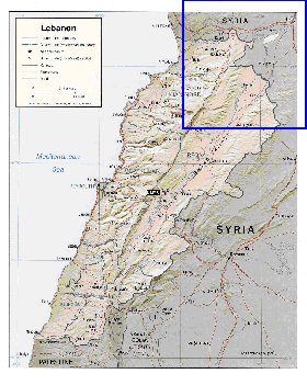 Administrativa mapa de Libano