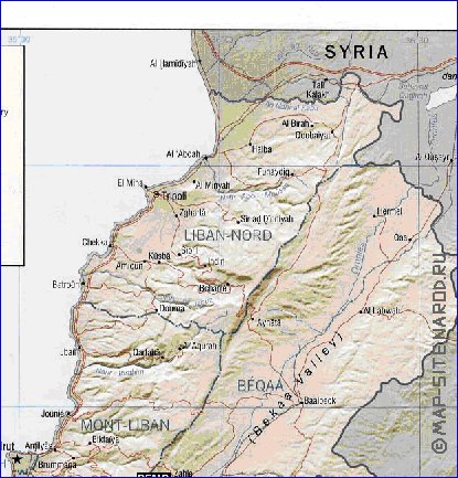 Administratives carte de Liban