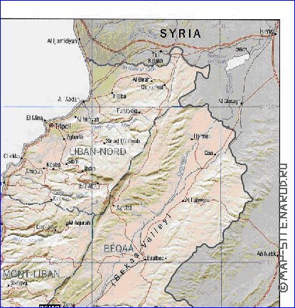 Administratives carte de Liban